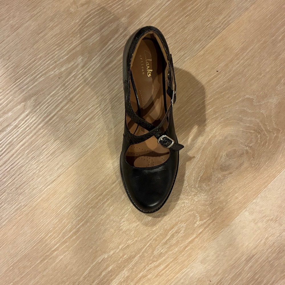 Clarks Black Mary Jane Heels - Picture 2 of 6